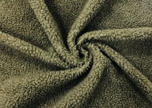 China 150cm Soft Blanket Fabric / Woollike Sherpa Fleece Blanket Fabric Olive Green wholesale