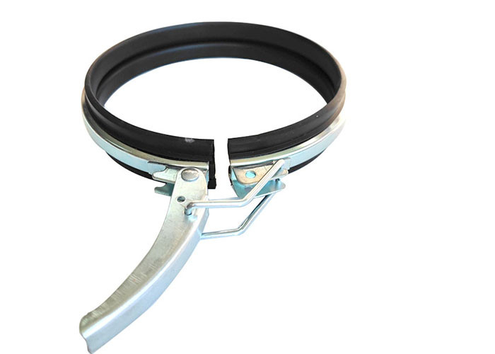 Black Air Duct Galvanised Clamps Rubber Lined For Hvac Systems