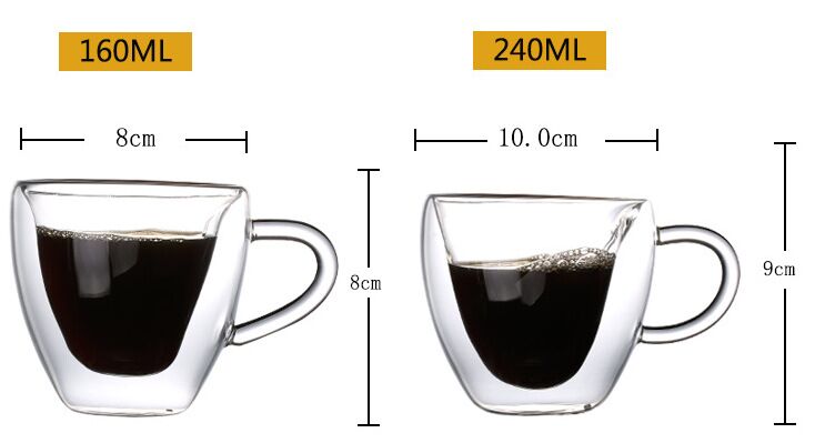 Creative Lover Heart Shape Borosilicate Transparent Tea Cups