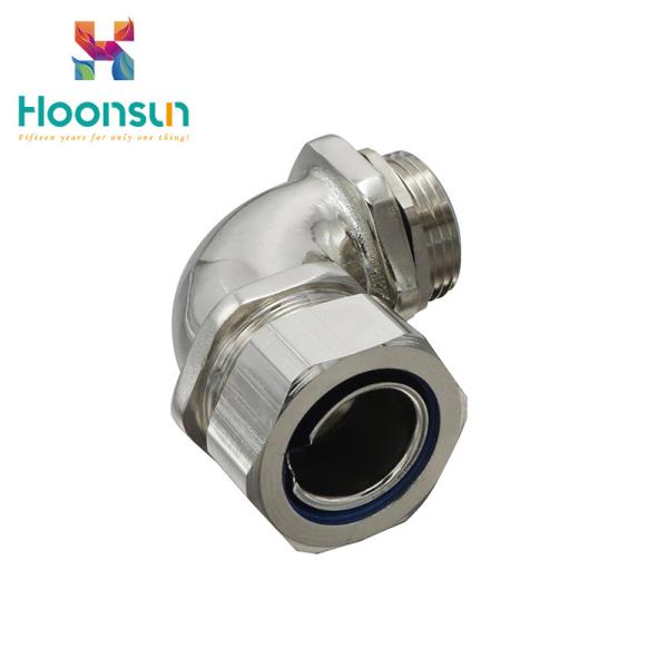 Right Angle Liquid Tight Fittings Metal Elbow Hose Fittings For Joining Pipe