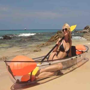 China Transparent Vacuum Forming Boat , Double Seats Portable Canoe Stable Performance wholesale