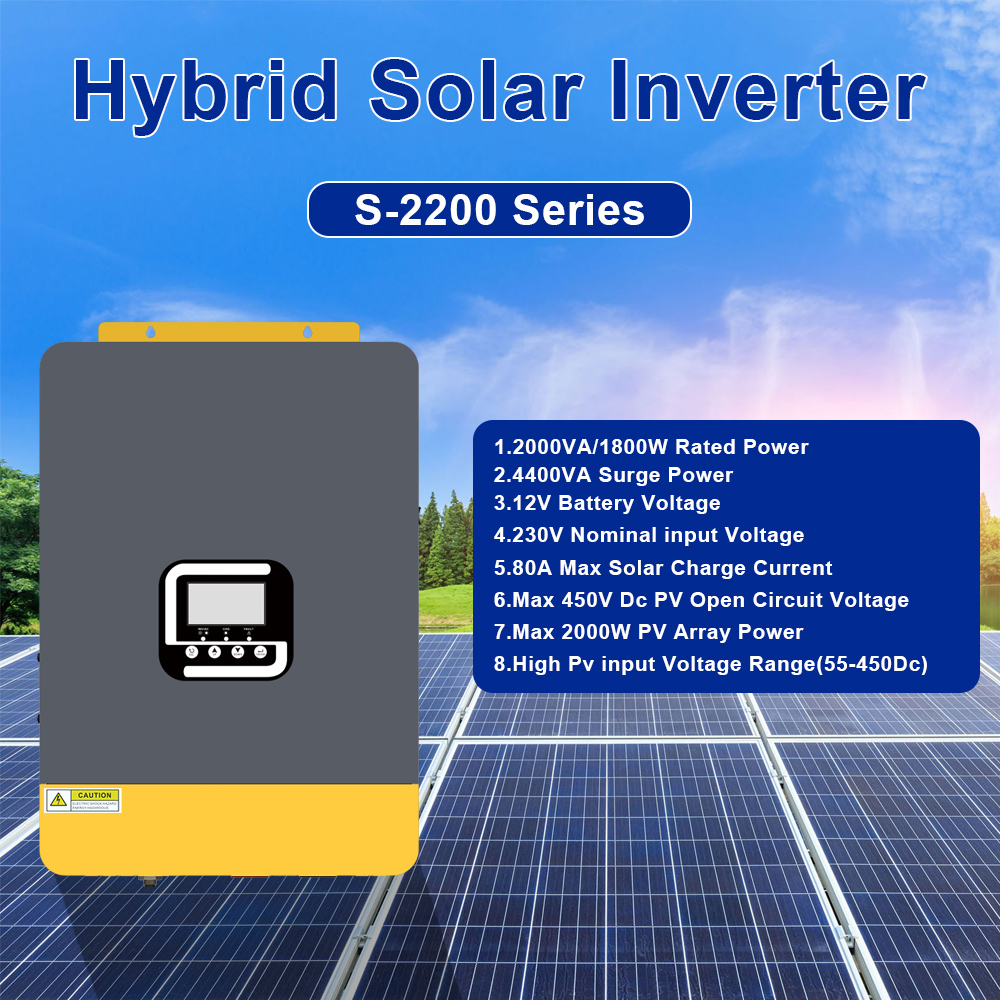 12V 2.2kVA 450VDC Off Grid MPPT Pure Sine Wave Inverter WIFI RS485 RS232