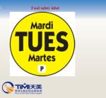 Weekly food safety label for restaurant usage