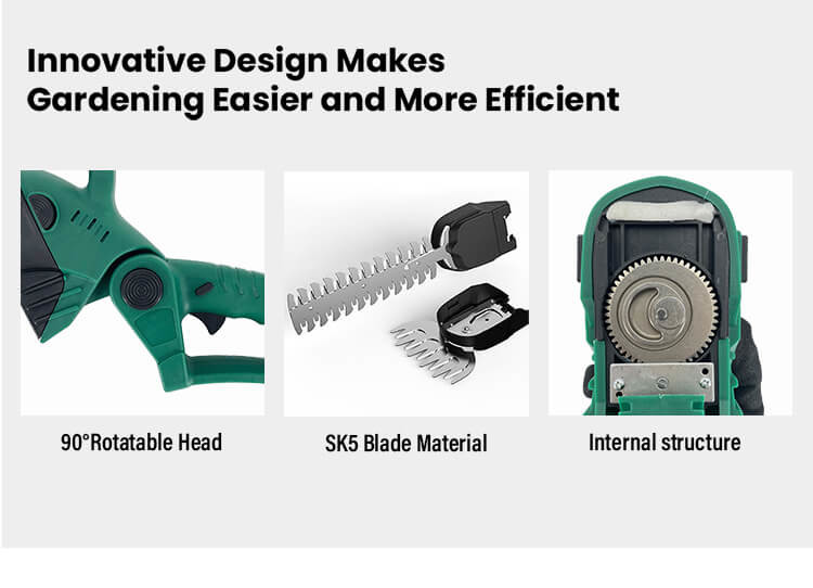 Lightweight Lithium Hedge Trimmer With Detachable Grass Cutting Head Versatile