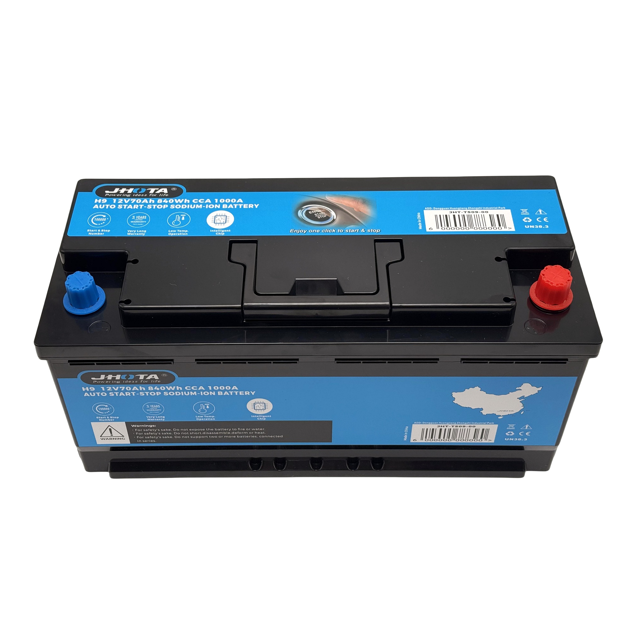 Nominal Capacity H7 12V 50Ah CCA 800A Start-Stop Battery Sodium-ion Battery Pack