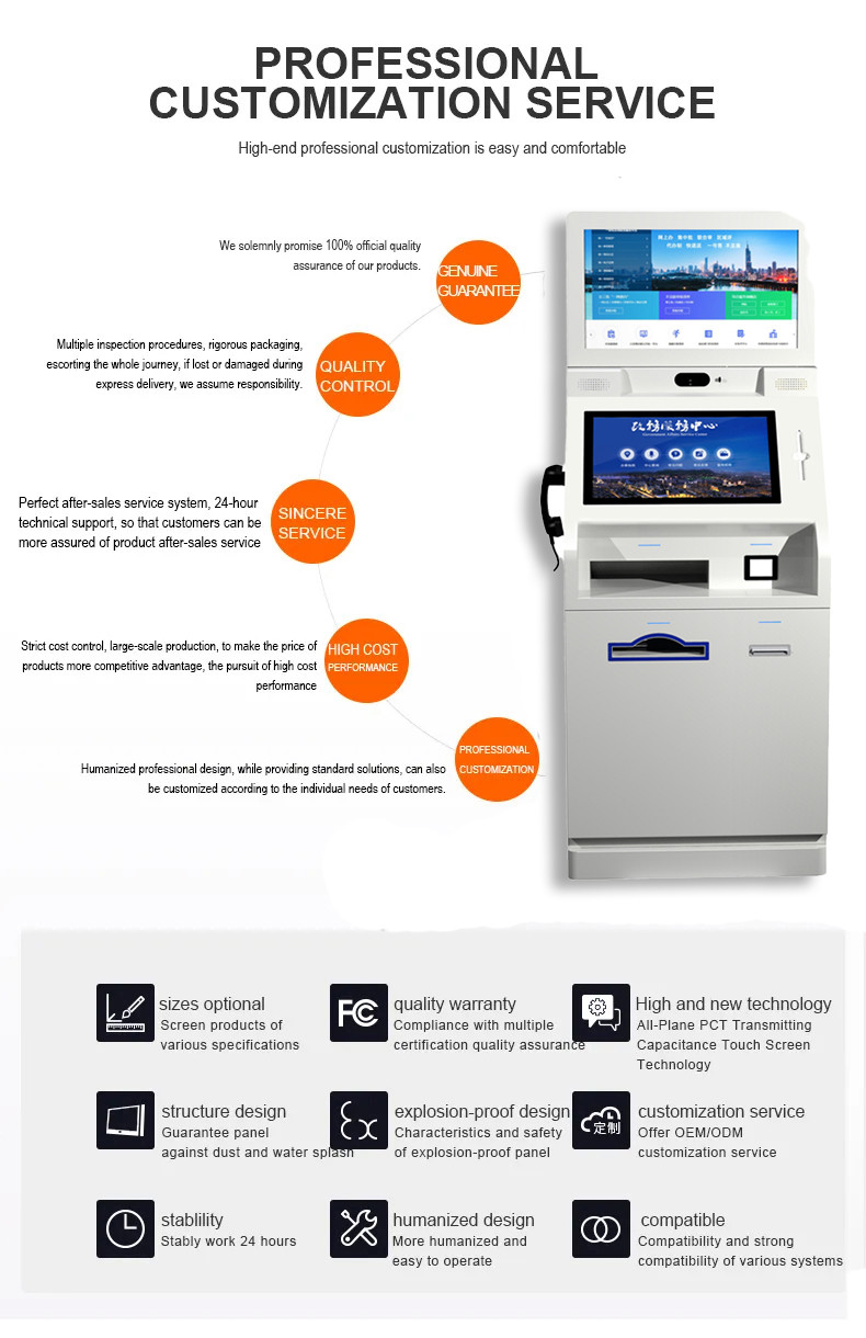 OEM Customized Smart Touch Screen Health Multifunction Self Service Report Collect Terminal Kiosk