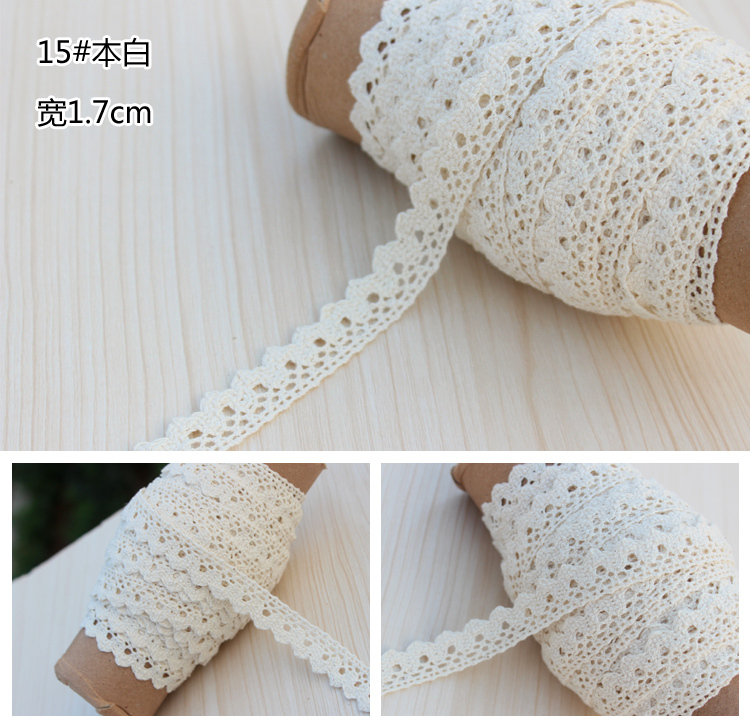 mixed color 20yards/lot(1.0cm wide) Cotton Crochet Lace Ribbon Wedding Sewing Bridal Bow L