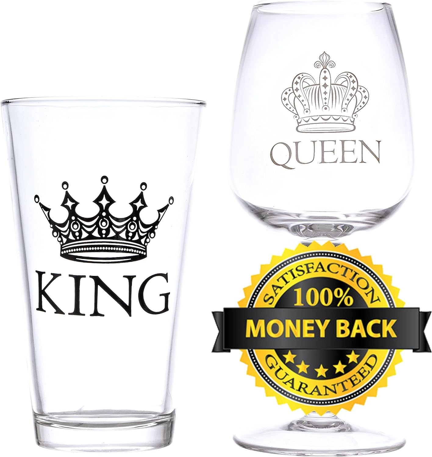 OEM Letter Print Wine Glass Gift Set Novelty Drinking Glassware