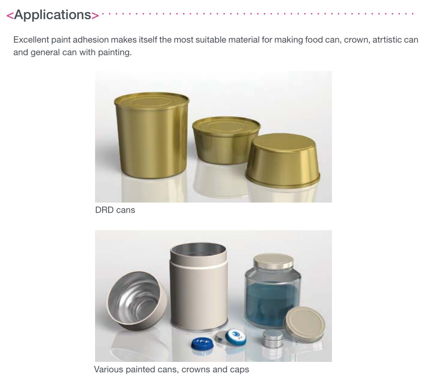 Excellent heat resistance Matte tinplate in coils sheet TFS SPTE