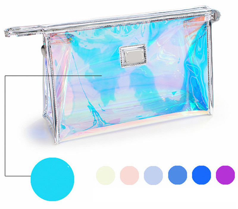 Luxury Rainbow Holographic PVC Cosmetic Organiser Bag