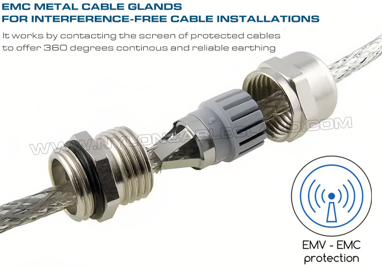 Cable Glands Brass EMV (EMI, EMC) Metric & PG Thread Hermetic IP68 for Anti-electromagnetic Interference