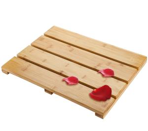 China Striped Pattern Bamboo Wood Non Slip Shower Mat 39.88 X 26.17 X 3.05CM for Bathroom wholesale