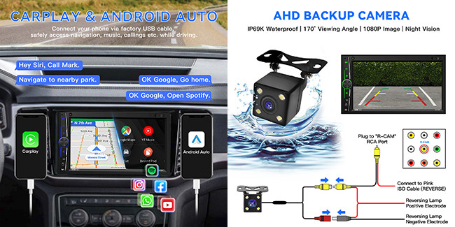 Wince 2 Din MP5 Car Stereo 7 Inch Touch Screen Radio With Universal Control