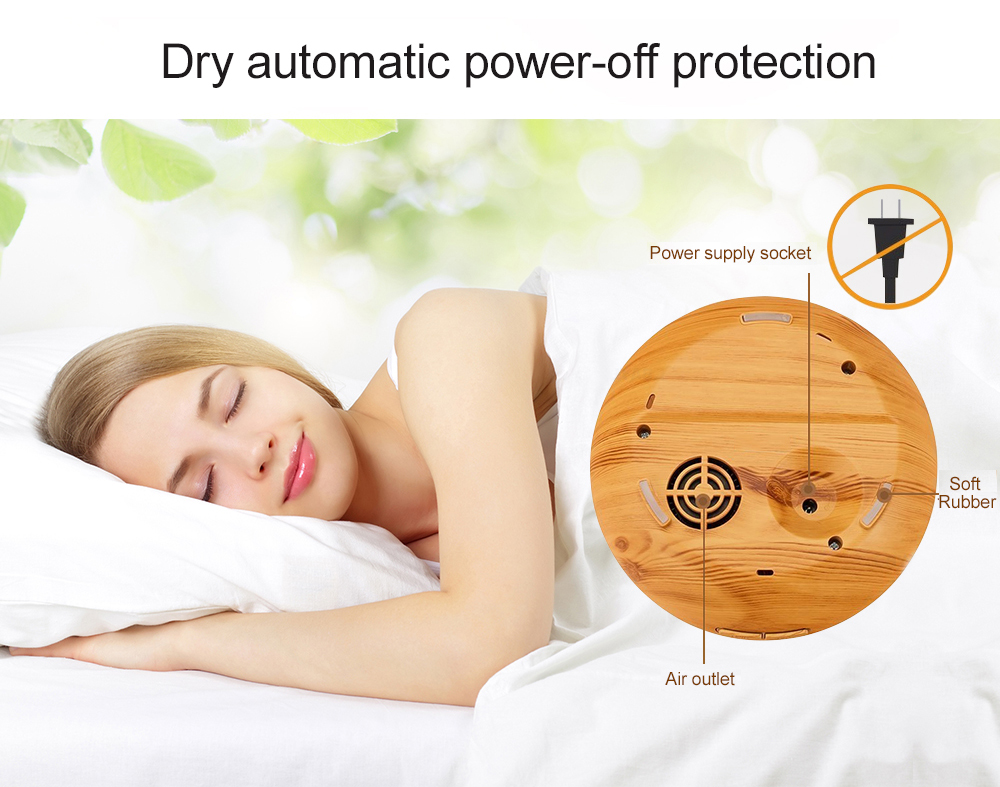 400ml Capacity Mini Aroma Oil Diffuser Wooden Aromatherapy Machine Quiet Remote Control Aroma Diffuser with LED Light