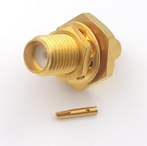 China Gold Plated SMA Coaxial Connector Female Pin Crimp For Semi - Rigid Cable wholesale