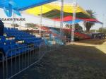 Basketball Court Steel Grandstand Opal Plastic Material Easy To Maintenance