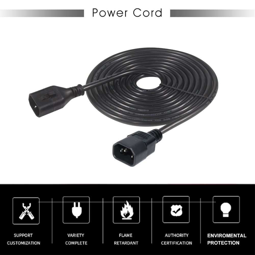 IEC C14 to C13 Power Cord 1.5M 250V 16A for Computer Servers