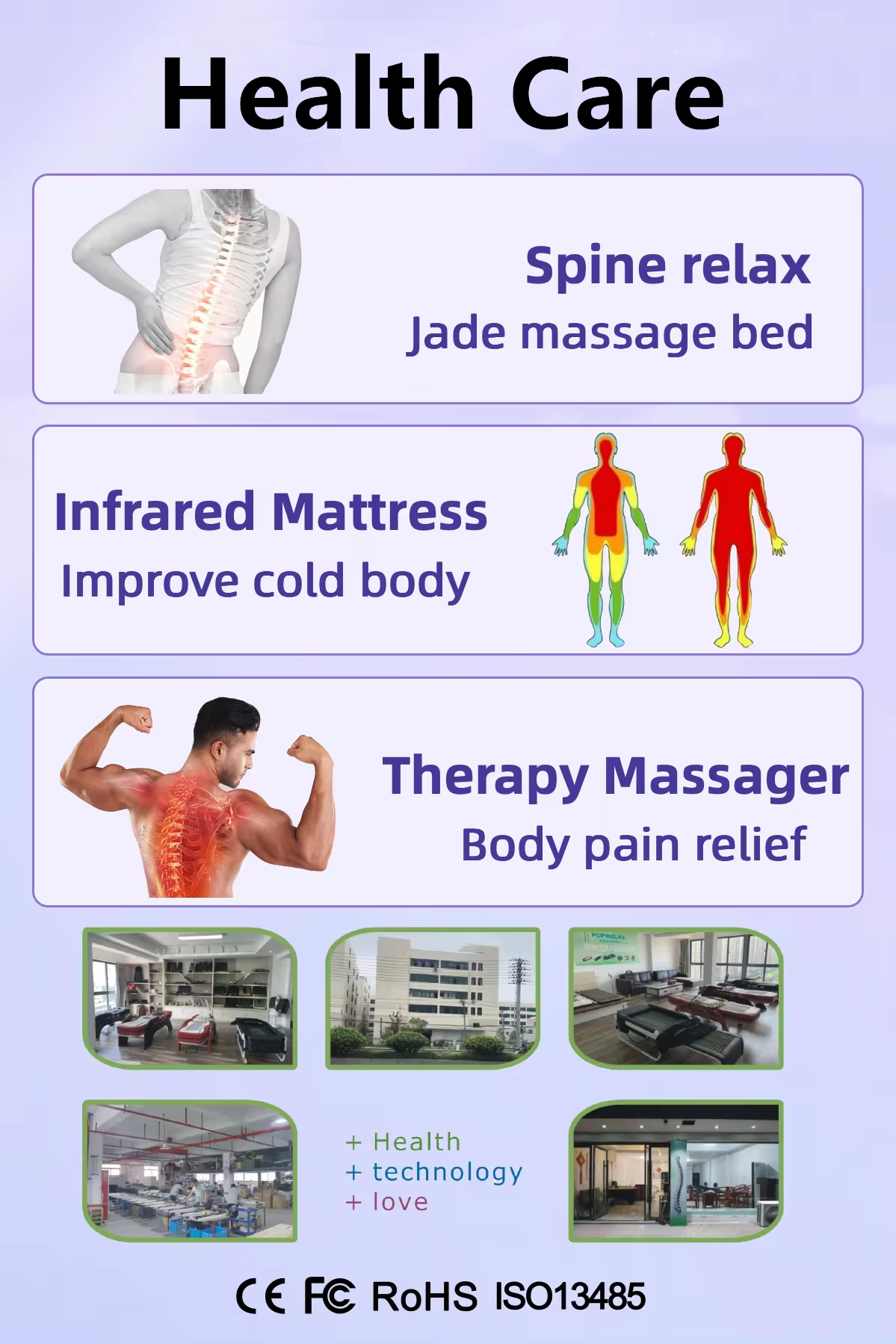 Manufacturer S Shape Chiropractic Jade Roller Massager Electric Thermal Spine Infrared Massage Bed Table