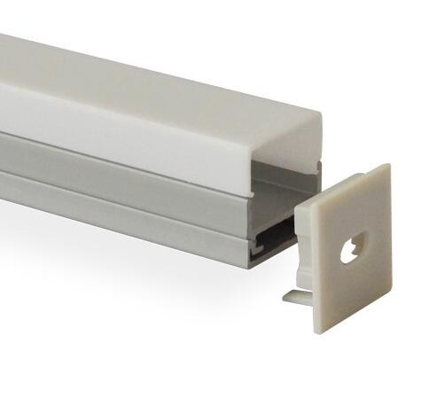 U shape stors shops cabinet LED aluminum extrusion profiles milky diffuser for led strips aluminum LED profiles