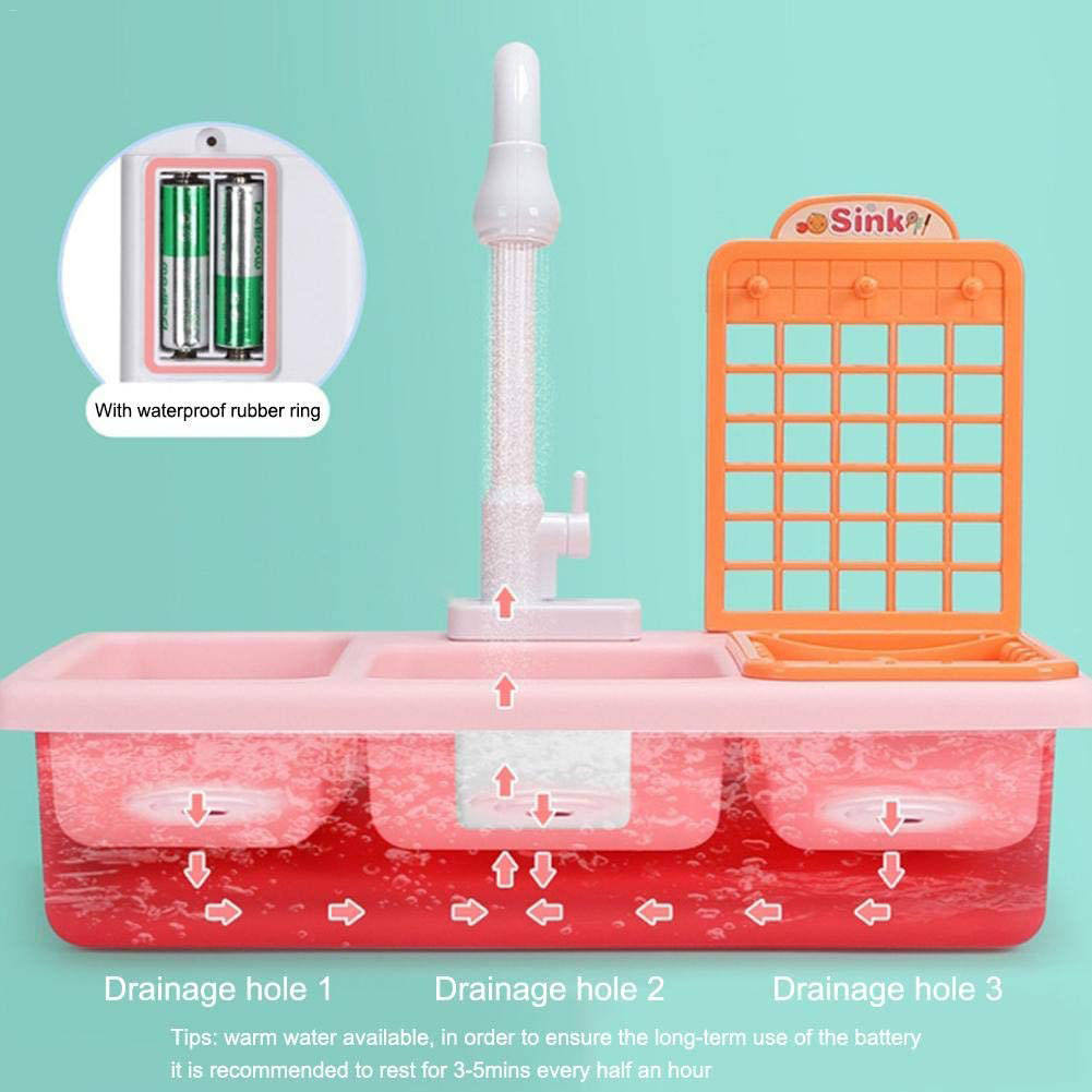 Improve Children's Wisdom with Unisex Kitchen Sink Play Set ABS Plastic Cutting Toys Included