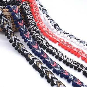 China 20KJ18 4cm 100% Polyester Pom Pom Trim wholesale