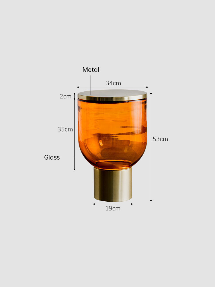 Orange Glass Edge Creative Coffee Tables Wine Cup Shape Artistic Style ODM