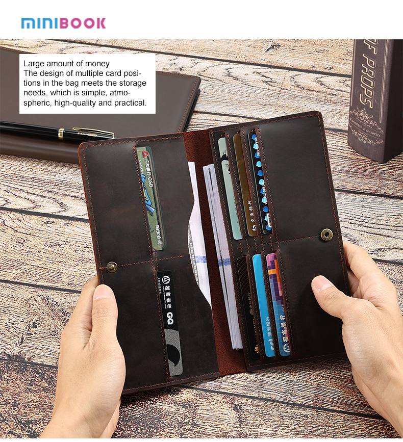 Custom Men's Genuine Leather Wallet with Multi-function Design OEM ODM Acceptable