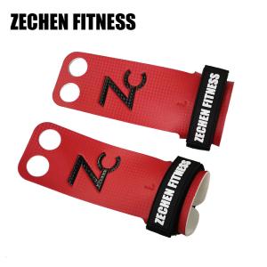 China Weight lifting gymnastics hand protect carbon leather 2 hole crossfit hand grips wholesale