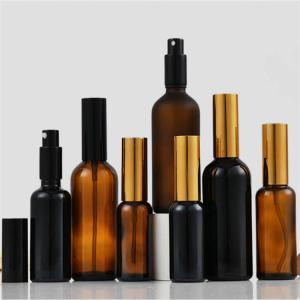 China Leakproof Small Brown Amber Glass Spray Bottles Lightweight Fashionable wholesale