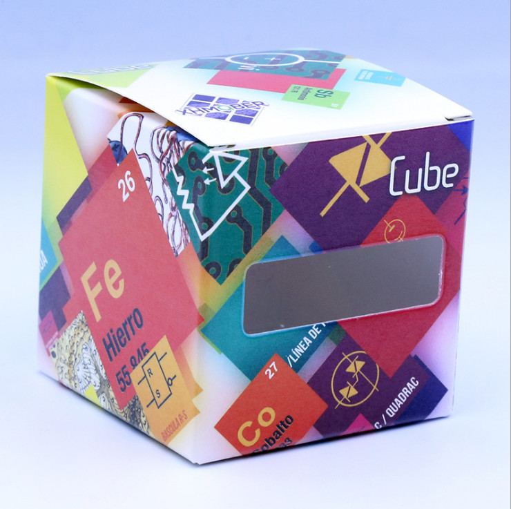 Custom UV Printing Flat Rubik's Magic Puzzle Cube 3x3x3 National Flag For Chlidren 156g