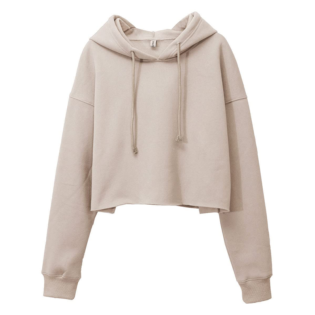 Hooded Cropped Sweatshirt For Women Long Sleeves Fleece Crop Top Sweatshirt Hoodie
