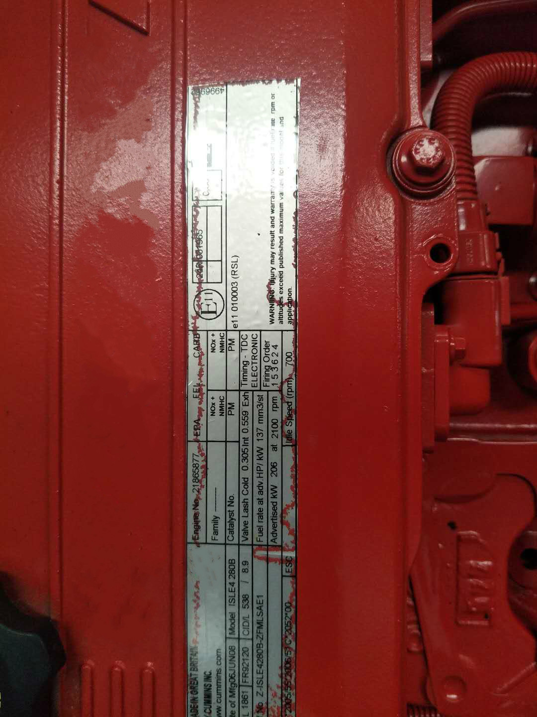 ISLe270 Truck Engine Assembly Euro 3 Diesel Engine Assy 1400r/ Min