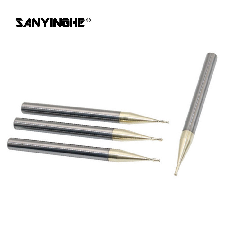 2 Flute CNC Carbide End Mill Bit D1mm D2.5mm HRC63 Micro Square Cutting Tool