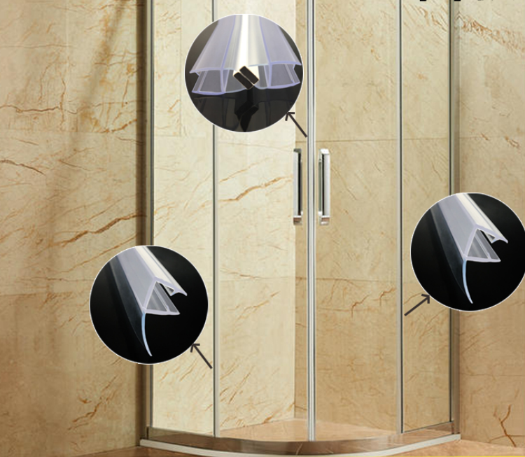 Frameless 6-12MM Tempered Glass Shower Door Sealing Strip with Waterproofing PVC Seals