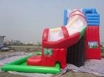 Kids / Adults Outdoor Red Inflatable Swimming Pool Water Slide 0.55 mm PVC