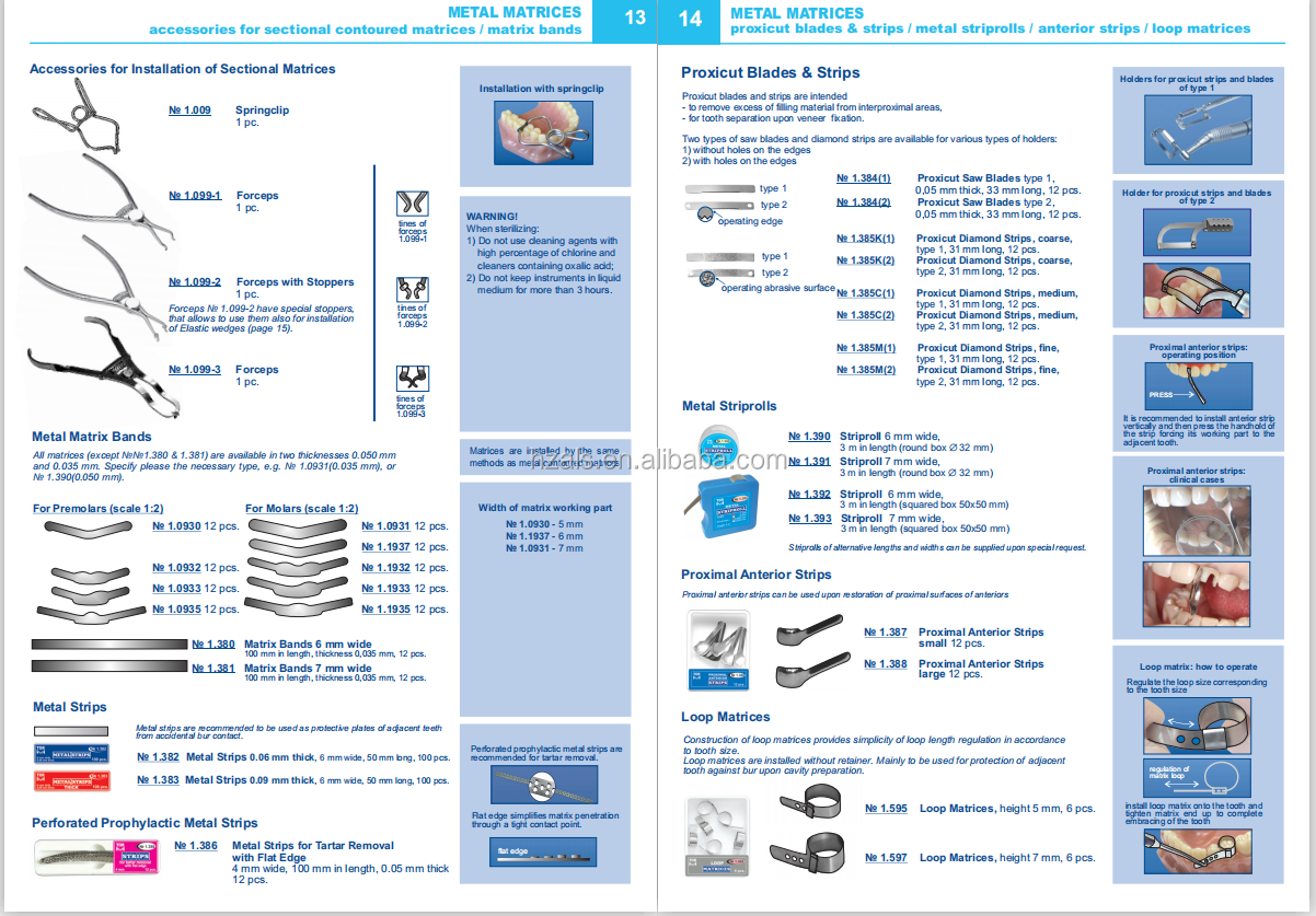 Instrument Classification Class II Dental Premolar Transparent Contoured Matrices Combined with Clamp TOR VM/ TOP BM 1.094