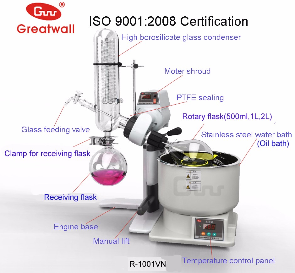 R-1001VN Vertical Type University Lab Mini Roary Evaporator