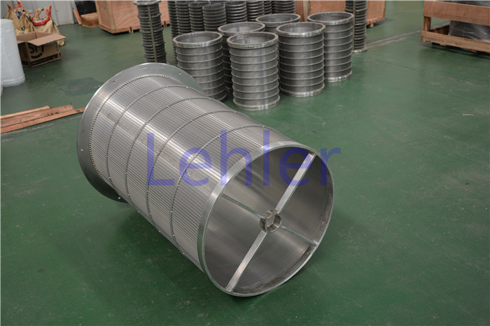 Slot Type Stainless Steel Filter Basket , Wire Cylinder Basket Perfect Roundness