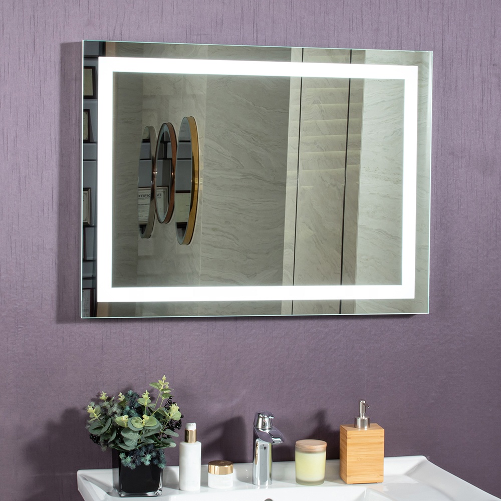 Custom Lighted Bathroom Smart Vanity LED Mirror with Rust Resistant Metal Chassis