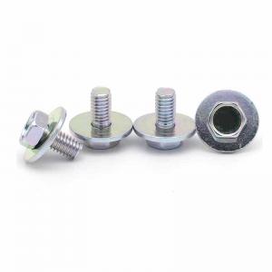 China Car Frame Fixed Hex Head Bolt With Washer Grade 8.8 Color Zinc Carbon Steel on sale