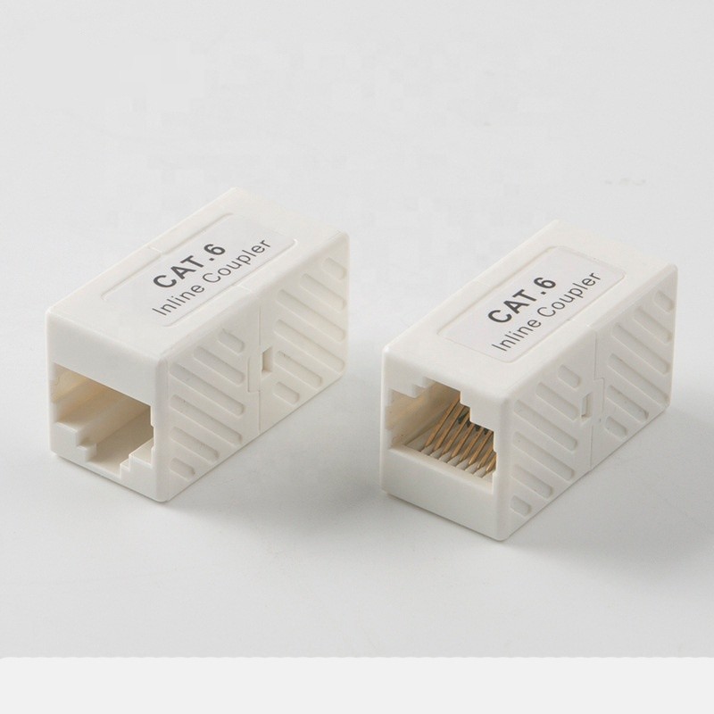 CAT6 Ethernet Lan Cable RJ45 Keystone Jack Inline Coupler White Color