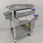 Two Drawers Lockable Medication Trolley Hospital Wound Dressing Trolley With