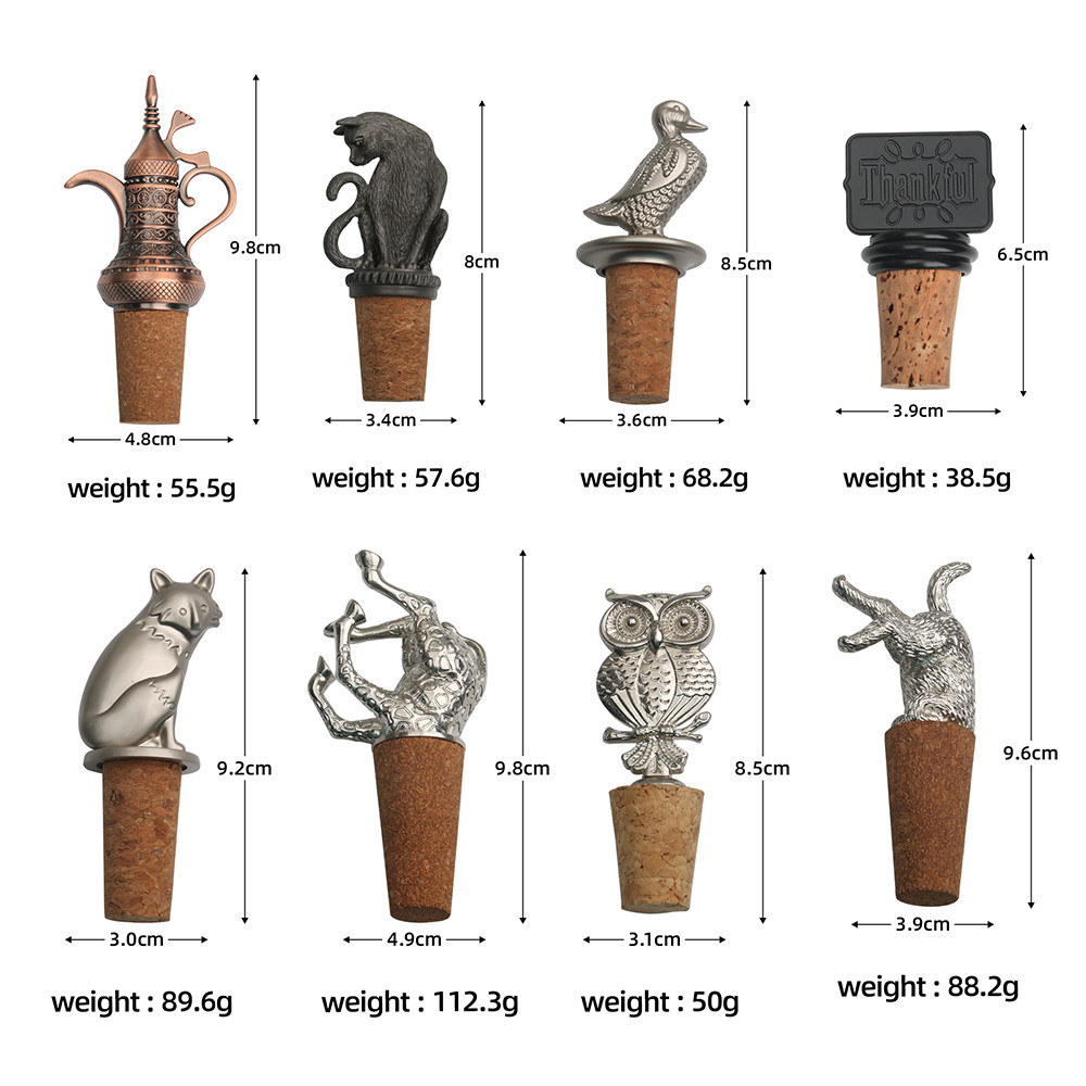 Custom Wine Stopper Animal Dog Cat Metal Bottle Stoppers For Wine Champagne Gifts