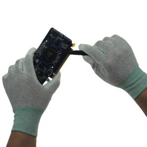 China White Cleanroom Antistatic Nylon ESD PU Palm Gloves wholesale