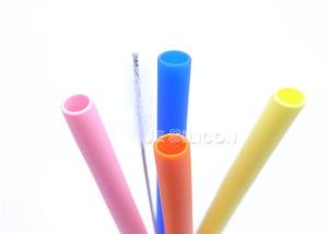 China Outdoor Picnics Food Grade Silicone Straws Milkshakes Yogurt With Brush Cleaner wholesale