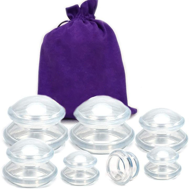 Anti Cellulite Oil Vacuum Silicone Massage Cupping Cups 1.8/2.4/3/3.9inches