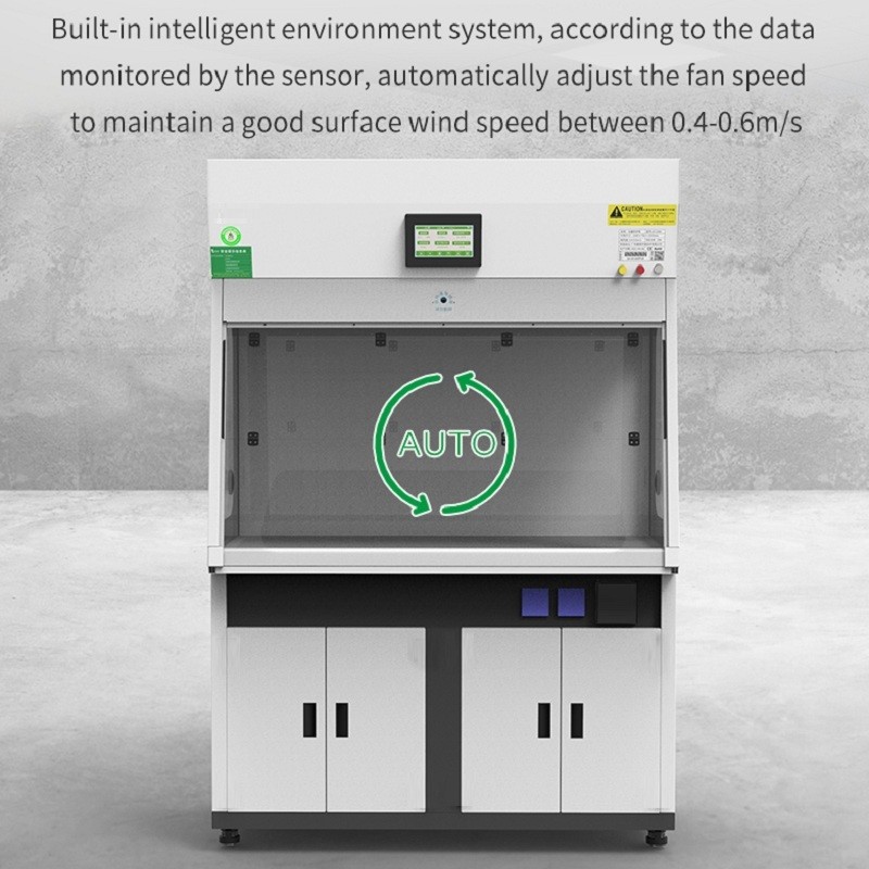 Laboratory Laminar Fume Hood Cupboard PP Ductless Fume Hood Cabinets