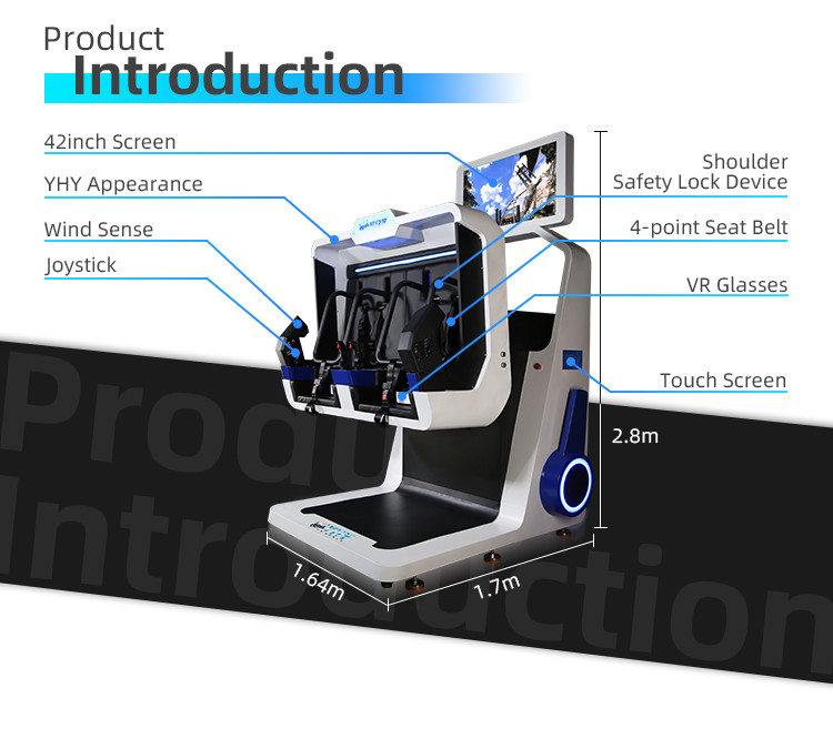 Theme Park 9D VR Simulator Double Seats 360 Degree Virtual Reality Equipment