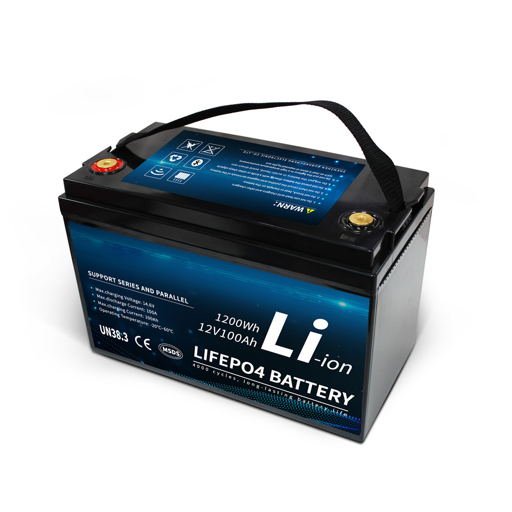 RV Backup Power 12V 100Ah Lithium LiFePO4 Battery Deep Cycle Built In BMS FCC UL