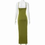 Stitching Backless Womens Party Maxi Dresses , High Slit Open Shoulder Maxi